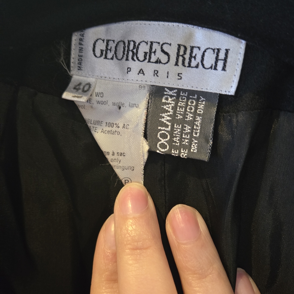 Georges Rech Vintage Women's Black Blazer Size French 40 - Picture 4 of 9